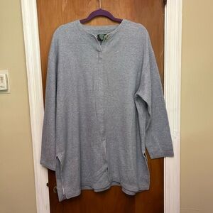 Hunt Club Heather Gray Sweater Side splits L     XO/6